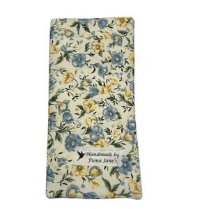 Handmade Quilted Eyeglass Case Blue and Yellow Floral Pattern NEW